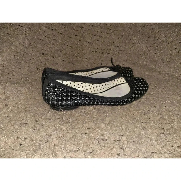 GERARD DAREL-Black Patent Leather Perforated Ballet Flats-Sz 39-Very Good - Picture 4 of 7